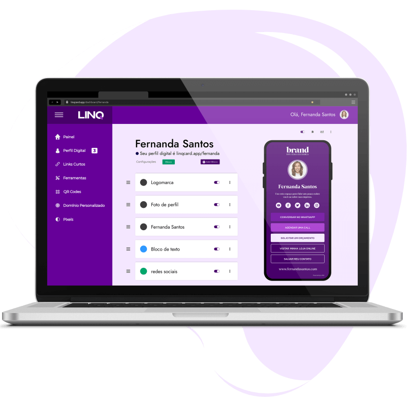 Painel Cartão de Visita Digital